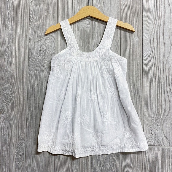 Antica Sartoria Other - Antica Sartoria Boutique Girls‎ 2 3 White Paisley Floral Embroidered Top Breezy